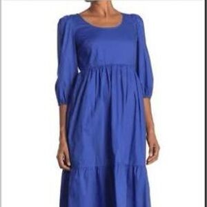 NEW Donna Morgan Blue Tiered Cotton Dress